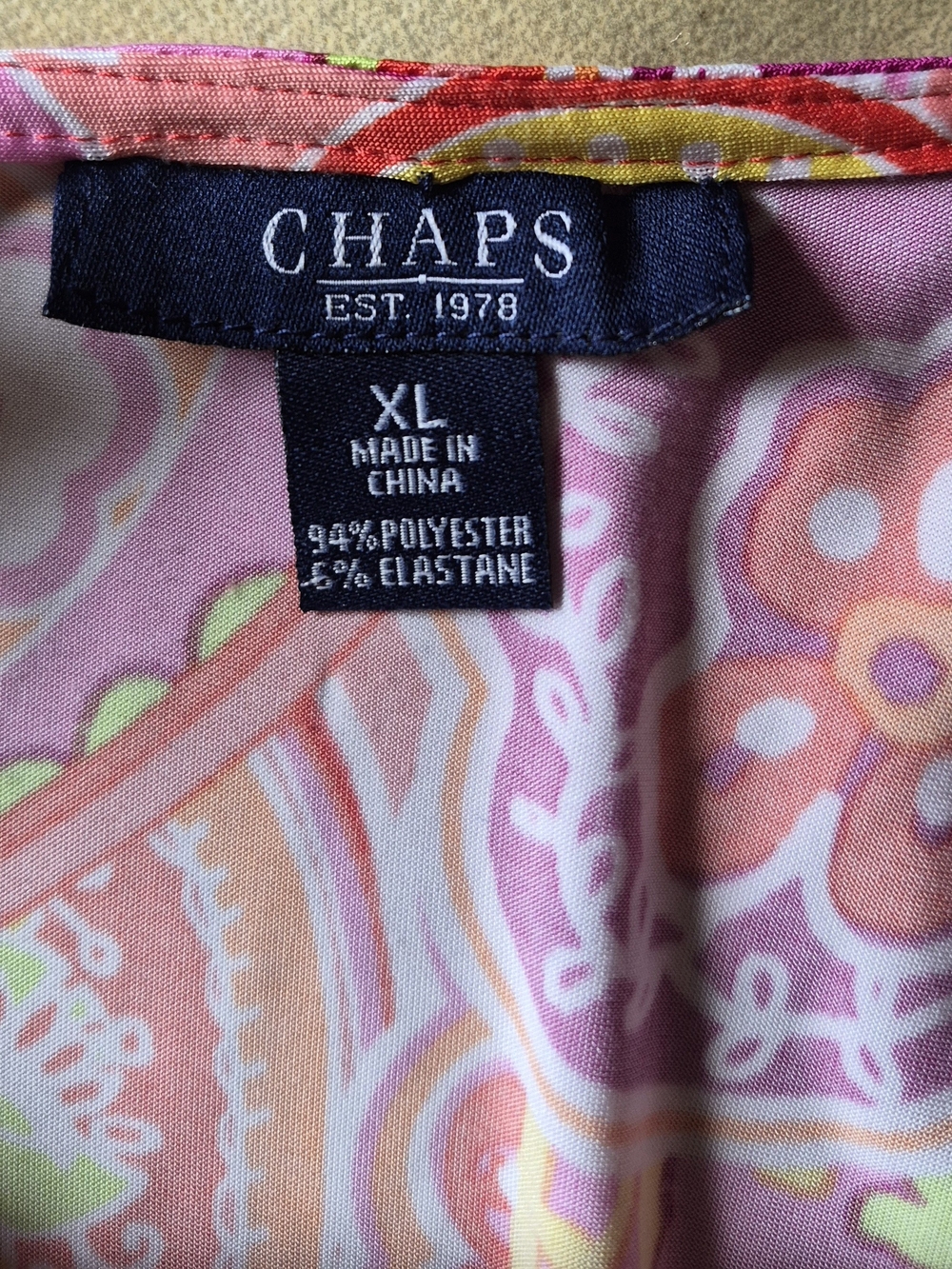 Chaps Pink & Red Paisley Midi Dress - Picture 5 of 8